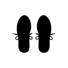 Top view sneakers silhouette vector flat illustration design.