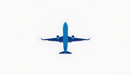 Obraz premium An illustration of a blue airplane with its wheels retracted against a plain white background