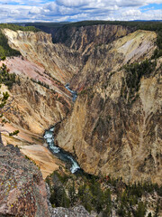 Grand view viewpoint of the Grand Canyon of Yellowstone National Park