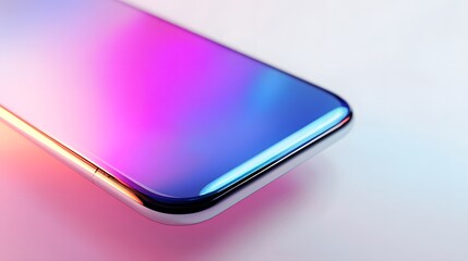 Smartphone screen showing vibrant gradient of pink purple and blue hues