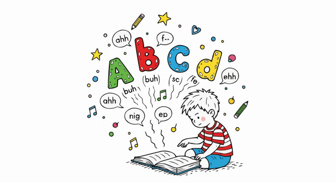 Kid learn the alphabet.