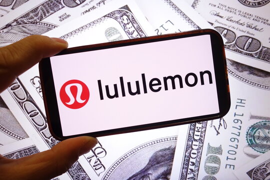 Konskie, Poland - September 28, 2025: Lululemon Athletica company logo displayed on mobile phone