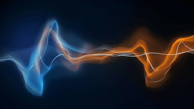 Cool Blue Inhale Warm Amber Exhale Gradient Vagus Nerve Pathway Clinical Photorealistic Therapeutic Breathing Guide  