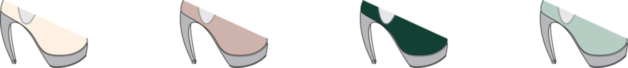 Elegant High Heel Shoe Fashion A Colorful Array of Footwear Design