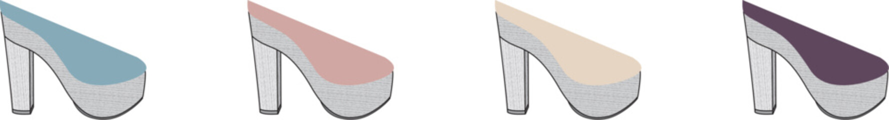 Fashionable Heels Set in Various Colors A Stylish Collection for Modern Women