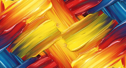 Thick Vibrant Paint Strokes Texture Primary Colors Red Yellow Blue