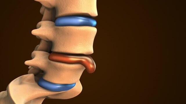 Spinal Disc Herniation Shown in Medical Animation