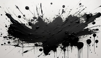 sparse black ink splatter on white background abstract grunge texture
