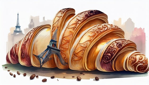 paris brest on white isolated on clear background and white background bakery and pastry concept for cafe and restaurent ai generative