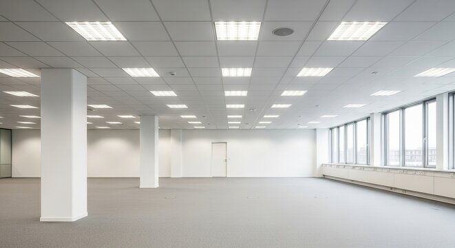 Empty office space ready for renovation or new company ready for design and layout options