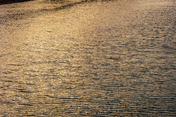 夕日に輝く水面