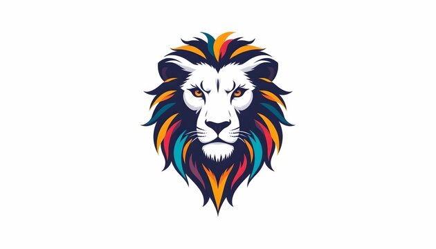 A graphic emblem, commonly known as a logo, that includes a stylized depiction of a lion's head. This symbol is often associated with courage, strength, and royalty in various cultures
