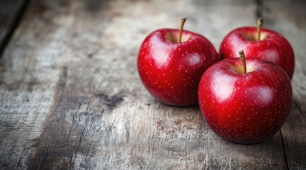 Red apples on rustic wood (1)