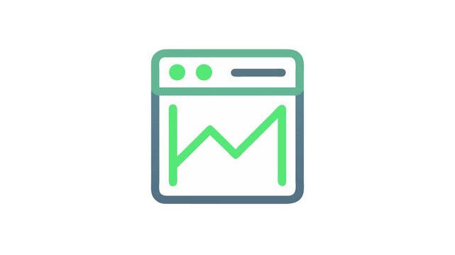 Stylized chart window demonstrating growth in simple graphic form