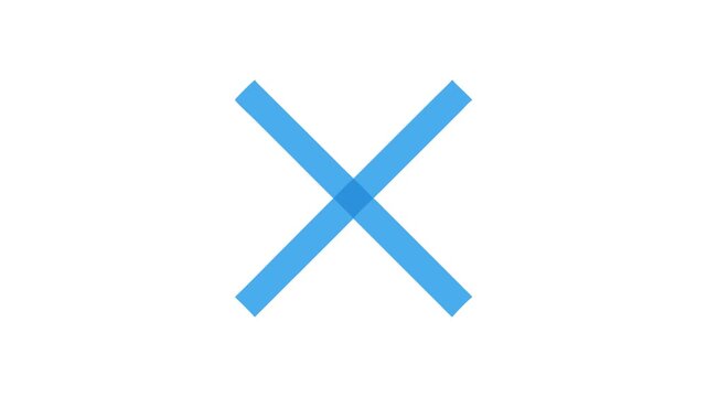 Blue cross on a White Background simple design
