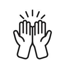 Vector illustration of two open hands reaching upwards in a gesture of success