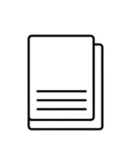Simple vector outline of a document or paper with lines inside