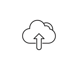 Cloud upload vector icon representing data storage and online transfer concept