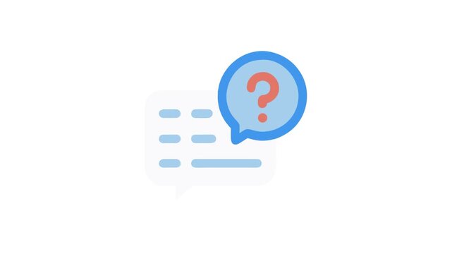 Question mark chat bubble Animation icon on White Background
