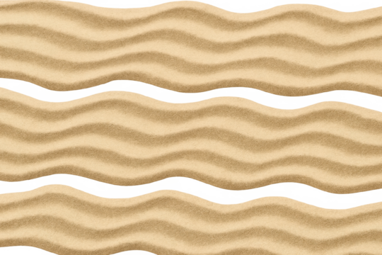 Wavy sand pattern forming textured lines with a transparent background - Powered by Adobe