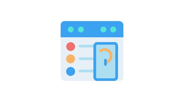 App synchronization flat illustration displaying data integration process