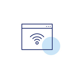 Wi-fi symbol on web page. Internet connection, digital presence. Devices online. Pixel perfect, editable stroke vector icon