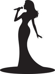 Pop Singer Silhouette Vector