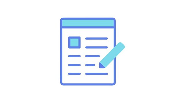 Document with lines and pencil for notes icon
