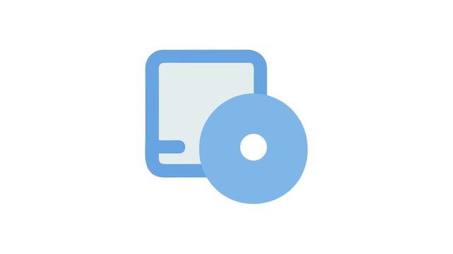 Isolated blue CD and case illustration on White backdrop