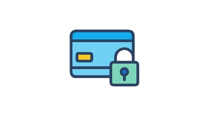 Credit card with padlock icon emphasizing secure online payments - Powered by Adobe