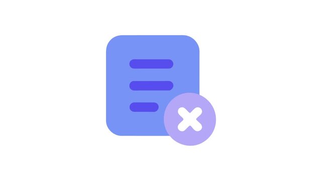 Delete document icon in flat design style illustration