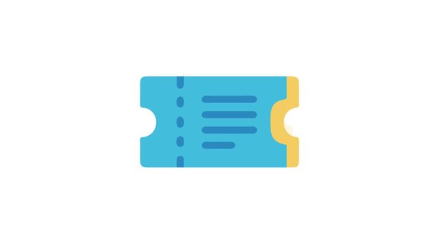 A simple blue ticket icon, admission, entrance, access pass