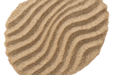 Sand ripples forming abstract wave pattern on transparent background
