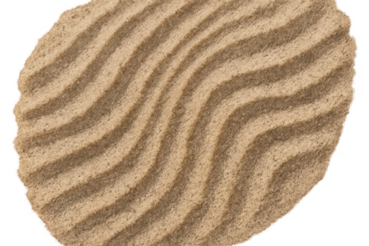 Sand ripples forming abstract wave pattern on transparent background