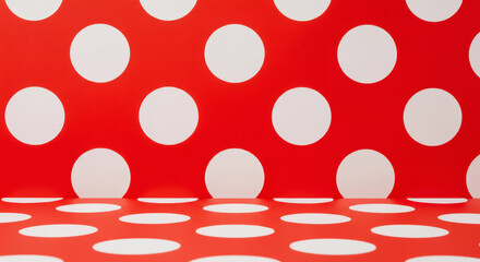 Playful Retro Room with Polka Dot Design