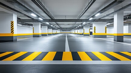 Empty modern underground parking garage (1)