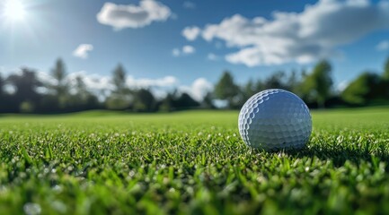 Golf ball on green fairway (2)