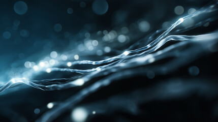 Abstract Network: An artistic close-up reveals a network of ethereal threads, emitting a luminous glow. The scene suggests a futuristic environment.