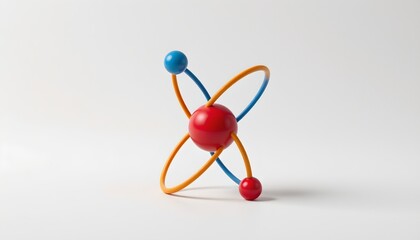 A molecular model toy, which is positioned against a white background, giving it a sense of isolation in an otherwise plain environment