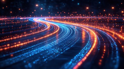 Abstract swirling paths of light