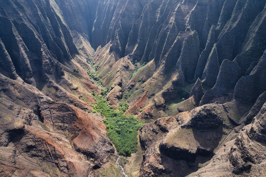 Aerial View Napali Coast Kauai - Hawaii