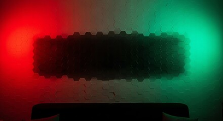 Hexagonal pattern with red and green lighting