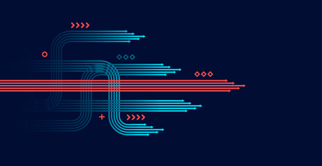 Abstract arrow direction. Technology background