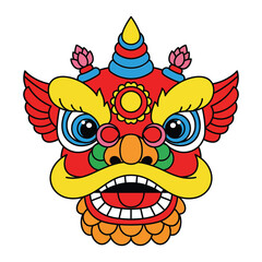 Traditional chinese dragon dance head illustration