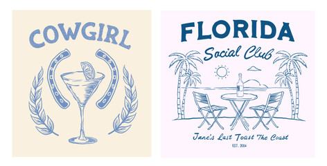 Hand drawn cocktail club, St. Patrick’s Day Typography T Shirt Design