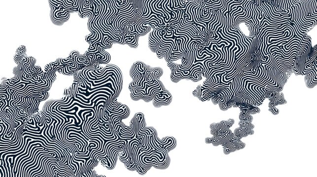 Elegant Modern Composition Featuring Algorithmic Turing Pattern Integrated into a Heart Structure on a Stark White Canvas with Digital Brushstrokes