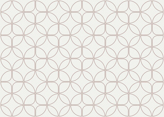 Flower shapes line pattern vector background in light brown shades for wall décor, textiles, interior design, banners and more.