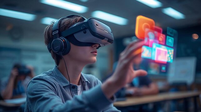 Young Man Exploring Virtual Reality Technology