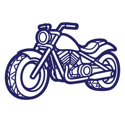 Obraz premium Vector illustration of a classic blue motorcycle on white background showcasing details of design