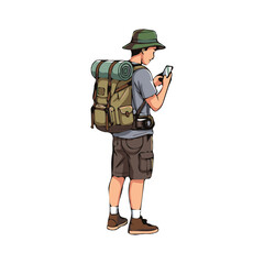 vector illustration of a tourist